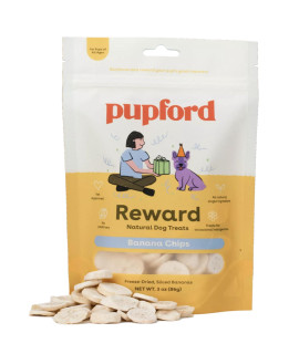 Pupford Freeze Dried Dog Training Treats, 3 oz Puppy & Dog Treats, Low Calorie, Vet Approved, All Natural, Healthy Training Treats for Small to Large Dogs (Banana)