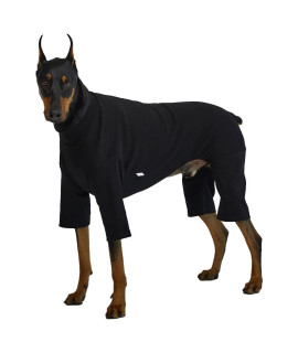 Lucky Petter Dog Pajamas for Small Dog Basic Onesie Doggie Jammies Dog Shirt Stretchable Dog Jumpsuit Bodysuit pjs (3X-Large, Basic Black)