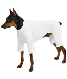 Lucky Petter Dog Pajamas for Small Dog Basic Onesie Doggie Jammies Dog Shirt Stretchable Dog Jumpsuit Bodysuit pjs (3X-Large, Basic White)