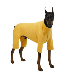 Lucky Petter Dog Pajamas for Small Dog Basic Onesie Doggie Jammies Dog Shirt Stretchable Dog Jumpsuit Bodysuit pjs (3X-Large, Basic Mustard)