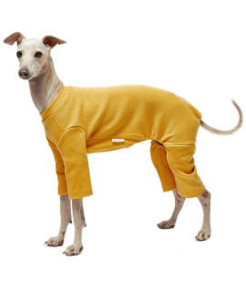 Lucky Petter Dog Pajamas for Small Dog Basic Onesie Doggie Jammies Dog Shirt Stretchable Dog Jumpsuit Bodysuit pjs (2X-Large, Basic Mustard)