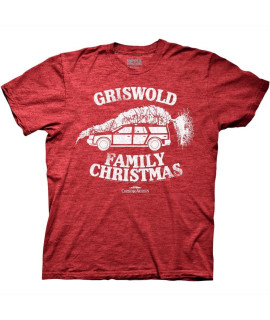 Ripple Junction National LampoonAs christmas Vacation griswold Family christmas Adult Holiday T-Shirt Medium Heather Red