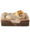 Bedsure Small Orthopedic Dog Bed - Washable Bolster Dog Sofa Beds for Small Dogs, Supportive Foam Pet Couch Bed with Removable Washable Cover, Waterproof Lining and Nonskid Bottom Couch, Brown