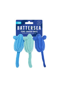 Rosewood Battersea Tune chaser Mice, catnip Toy for cats & Kittens,Blue, 5cm x 13cm