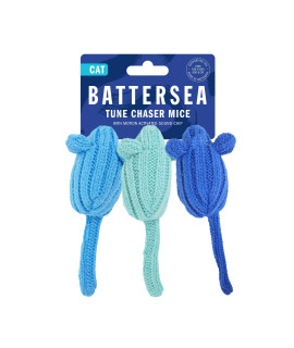 Rosewood Battersea Tune chaser Mice, catnip Toy for cats & Kittens,Blue, 5cm x 13cm