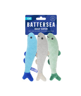 Rosewood Battersea Daily catch, catnip Toy for cats & Kittens, grey, Blue, green