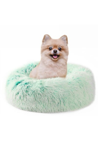 EMUST Pet Cat Bed Dog Bed, 5 Sizes for Small Medium Large Pet Cats Dogs, Round Donut Cat Beds for Indoor Cats, Anti-Slip Marshmallow Dog Beds, Multiple Colors (50cm-19.6??, Green)