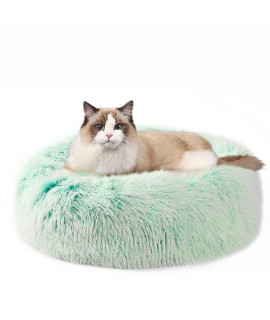 EMUST Pet Cat Bed Dog Bed, 5 Sizes for Small Medium Large Pet Cats Dogs, Round Donut Cat Beds for Indoor Cats, Anti-Slip Marshmallow Dog Beds, Multiple Colors (40cm-15.7??,Green)