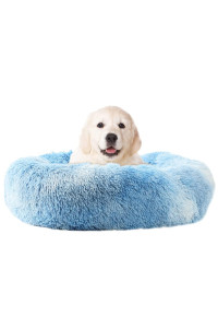 EMUST Pet Cat Bed Dog Bed, 5 Sizes for Small Medium Large Pet Cats Dogs, Round Donut Cat Beds for Indoor Cats, Anti-Slip Marshmallow Dog Beds, Multiple Colors (60cm-23.6??, Royal Blue)