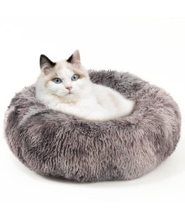 EMUST Pet Cat Bed Dog Bed, 5 Sizes for Small Medium Large Pet Cats Dogs, Round Donut Cat Beds for Indoor Cats, Anti-Slip Marshmallow Dog Beds, Multiple Colors (40cm-15.7??, tie dye Darkgrey)