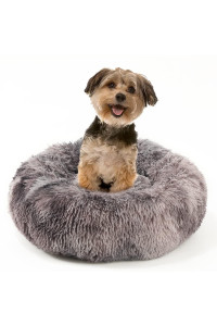 EMUST Pet Cat Bed Dog Bed, 5 Sizes for Small Medium Large Pet Cats Dogs, Round Donut Cat Beds for Indoor Cats, Anti-Slip Marshmallow Dog Beds, Multiple Colors (50cm-19.6??,tie dye Darkgrey)