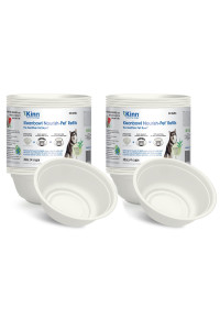 Kinn Kleanbowl Disposable Dog Food Bowls, 32 oz (Pack of 100) - Frame System Refills, Compostable Cat Food Bowls, Leakproof for Pet Feeding