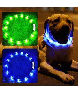 2 Pack Light Up Dog Collar for Night Walking, Rechargeable Glowing Dog Collars with 1640 Feet of Visibility - Brightest LED Dog Collar Light, 3 Flashing Modes, Keeps Your Pets Safe in The Dark
