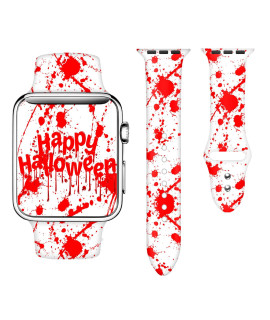 halloween scary blood splatter Sport Watch Band compatible with Apple Watch 38mm 40mm 41mm 42mm 44mm 45mm for Women Men,Adjustable Replaceable Soft Silicone Smartwatch Straps for iWatch Series SE 7 6 5 4 3 2 138mm40mm41mm