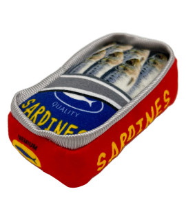 Huxley & Kent Cat Toy Sardine Tin Snack Attack Strong Catnip Filled Cat Toy Soft Plush Kitty Toy with Catnip and Crinkle Kittybelles
