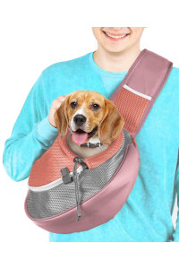 Cuddlissimo! Pet Sling Carrier - Small Dog Puppy Cat Carrying Bag Purse Pouch - For Pooch Doggy Doggie Yorkie Chihuahua Baby Papoose Bjorn - Hiking Travel Front Backpack Chest Body Holder Pack (Red-L)