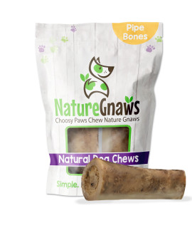Nature Gnaws Beef Bones for Dogs - Natural Dental Chew Treats for Medium and Large Breeds - Long Lasting Training Reward - Rawhide Free Steak Dog Bone