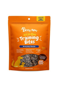 Zesty Paws Training Treats for Dogs & Puppies - Hip, Joint & Muscle Health - Immune, Brain, Heart, Skin & Coat Support - Bites with Fish Oil Omega 3 Fatty Acids with EPA & DHA - Bacon Flavor - 12oz