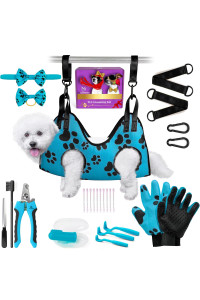 Pet Grooming Hammock for Nail Trimming - Complete Groomers Helper Set for Pets - Pet Grooming Hammock with Hooks Dog Nail Clipper - Dog Hammock for Nail Clipping - Dog Sling Lift Harness for Dogs Cats