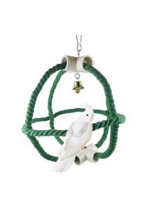 Barn Eleven Bird Toys Metal cotton Rope Swing Parrot Perch Swings Toys Parrot cage Toys Bird Hanging Swing Ladder chewing Toys for Budgie Parakeet cockatiel cockatoo conure