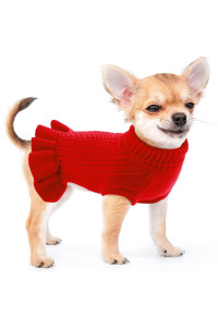 ALAgIRLS Soft Thanksgiving Dog Sweaters for Small Dogs,Breathable Puppies girls cat christmas clothes,Female Holiday Pet Apparel,Red S