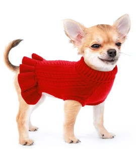 ALAgIRLS Soft Thanksgiving Dog Sweaters for Small Dogs,Breathable Puppies girls cat christmas clothes,Female Holiday Pet Apparel,Red S