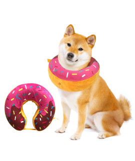 Dog Neck Donut Collar - Inflatable Dog Donut Collar for After Surgery - Elizabethan Collar for Dogs, Dog Inflatable Recovery Collar, Dog Doughnut Collar (Large Size)