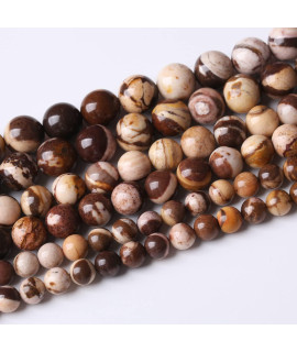 45PcS 8MM Natural Brown Zebra Round Loose Stone Beads for Jewelry Making DIY Energy Stone Healing Power Bracelet 16