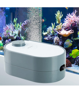CHERLAM Aquarium Air Pump, Oxygen Pump with Adjustable Valve, Ultra Quiet Domestic Fish Pump, Double Outlets Fish Tank Air Pump Bubbles (8W)