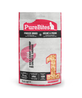 PureBites Freeze Dried Shrimp Cat Treats 23g 1 Ingredient Made in USA (Packaging May Vary)