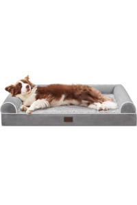 WESTERN HOME Orthopedic Dog Beds for Large Dogs, Foam Pet Sofa with Waterproof Lining, Removable Washable cover and Nonskid Bottom, Dog couch Bed for comfortable Sleep