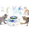 ORSDA 3-in-1 Cat Toys Rechargeable, Interactive Cat Toys for Indoor Cats Automatic Kitten Toy, Moving Ambush Feather, Fluttering Butterfly Toy, Track Balls, Whack a mole Cat Teaser with 6 Attachments