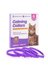 Calming Collar for Cats 4 Packs Cat Collars Pheromone Anxiety Relief Stress Calm Pheromones Up To 30 Days Sedative Breakaway Design Adjustable Size Fit Kitten Kitty Help Comfortable Relax(15 Inches)