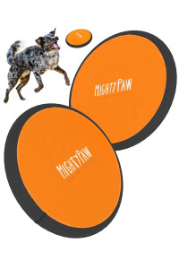 Mighty Paw Dog Frisbee (2 Pack) 10.5 Fetch Pet Toy for Hyper Dogs. Lightweight Disc Easy to Chuck or Throw It, & Soft to Catch. for Small, Large Dogs & Puppies