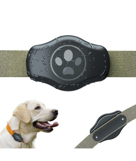 Dovick-Waterproof Airtag Dog Collar Holder Mount, Screw Case Fits All Width Air Tag Cat Pet Collar Leash Belt Black 1 Pack