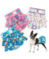 Pet Soft Washable Female Diapers (3 Pack) - Female Dog Diapers, Dress Style Comfort Reusable Doggy Diapers for Girl Dog in Period Heat (Ocean, XL)