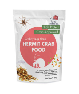 Snout and Shell - Hermit Crab Food - Bug Blend Mix with Mealworms, Crickets, Silkworm Pupae, Black Soldier Fly Larvae Veggies and More