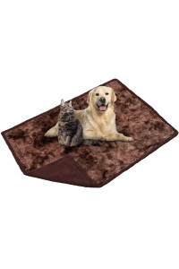 PetAmi Waterproof Dog Blanket for Medium Large Dog, Puppy Pet Blanket Couch Cover Protection, Sherpa Fleece Fuzzy Cat Blanket Throw, Couch Sofa Bed Furniture Protector Reversible, 40x60 Tie-Dye Brown