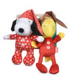 Peanuts for Pets Holiday Snoopy & Woodstock Slumber Party Plush Pet Toy 2 Pack Dog Toy Set 9 Medium Squeaky Dog Toys, Stuffed Dog Toys, Woodstock & Snoopy Slumber Party (FF25993)