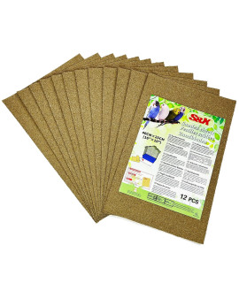 S&X Gravel Paper for Bird Cage 12-Pack 16 x 10 Gravel Liner Paper Sand Sheets Bird Cage Liners