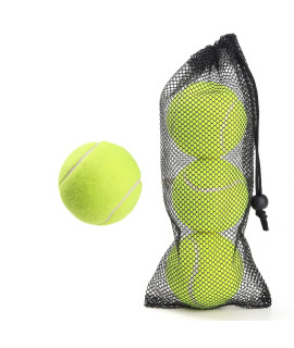 JY CLASSIC Tennis Balls, 3,12 Pack Training Tennis Balls Practice Balls, Pet Dog Playing Balls, Come with Mesh Bag for Pet Toys (3pcs Balls, Yellow)