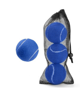 JY CLASSIC Tennis Balls, 3,12 Pack Training Tennis Balls Practice Balls, Pet Dog Playing Balls, Come with Mesh Bag for Pet Toys (3pcs Balls, Blue)