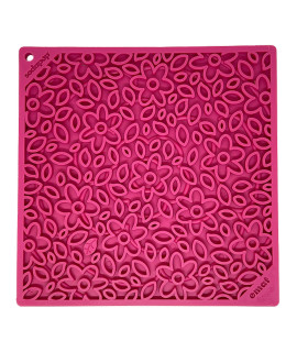 SodaPup Flower Power eMat - Durable Lick Mat Feeder Made in USA from Non-Toxic, Pet-Safe, Food Safe Rubber for Mental Stimulation, Avoiding Overfeeding, Fresh Breath, Digestive Health, More