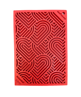 SodaPup Love eMat - Durable Lick Mat Feeder Made in USA from Non-Toxic, Pet-Safe, Food Safe Rubber for Mental Stimulation, Avoiding Overfeeding, Fresh Breath, Digestive Health, calming, More