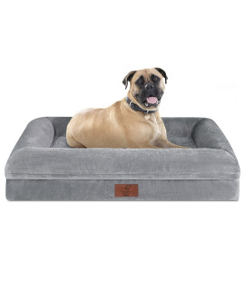 Yiruka Jumbo Dog Beds, Orthopedic Dog Bed, Washable Dog Bed with [Removable Bolster], Waterproof Dog Bed with Nonskid Bottom, Doggy Bed, Dog Beds for Large Dogs