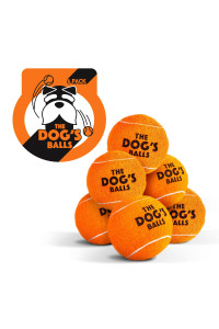The Little Dog's Balls, Dog Tennis Balls, 6-Pack Orange, 1.9 Inches Diameter Dog Toy, Strong Dog & Puppy Ball for Training, Play, Exercise & Fetch