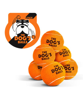The Little Dog's Balls, Dog Tennis Balls, 6-Pack Orange, 1.9 Inches Diameter Dog Toy, Strong Dog & Puppy Ball for Training, Play, Exercise & Fetch