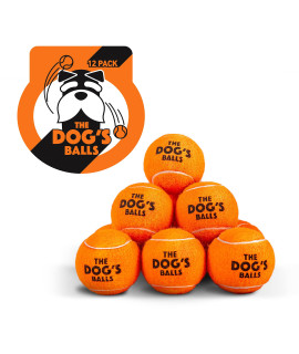 The Dogs Balls, Dog Tennis Balls, 12-Pack Orange Dog Toy, Strong Dog Puppy Ball for Training, Play, Exercise Fetch