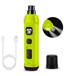 casfuy Dog Nail grinder with 2 LED Light - New Version 2-Speed Powerful Electric Pet Nail Trimmer Professional Quiet Painless Paws grooming & Smoothing for Small Medium Large Dogs(green)