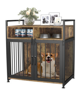 GDLF Dog Crate Furniture-Style Cages for Dogs Indoor Heavy Duty Super Sturdy Dog Kennels with Storage and Anti-Chew (32Inch = Int. dims:30?x19.9?x21.5?)